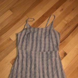 Blue and white stripped romper